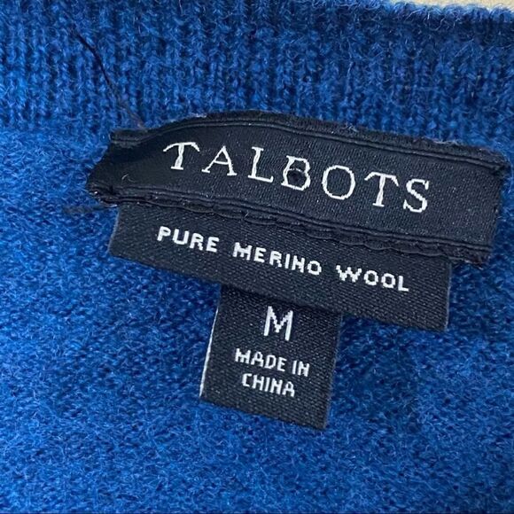 Talbots Marino Wool Striped Sweater Size Medium - Picture 4 of 7